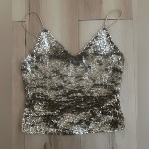 Alice & Olivia sequin top